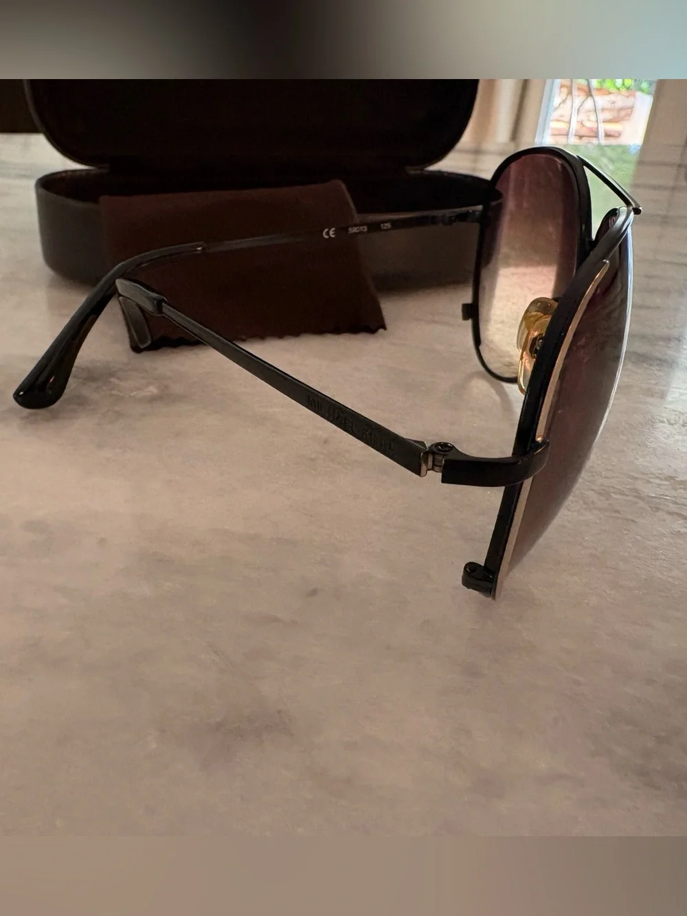 Michael Kors Black and Gold Aviator Sunglasses